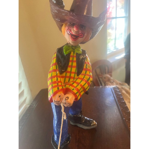 Vintage Paper Mache Cowboy roping Donkey - Picture 1 of 8